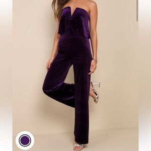 Purple Velvet Jumpsuit